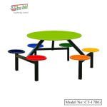 Button Round Fast Food Canteen Table | CT17BG