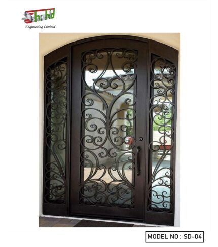 Entry Steel Security Front Doors with a Wrought Iron Door Shahid Engineering Ltd