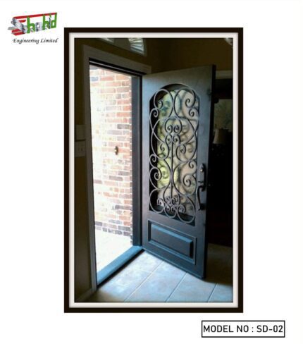 High-quality Wrought Iron Single Door Design Steel Door Shahid Engineering Ltd