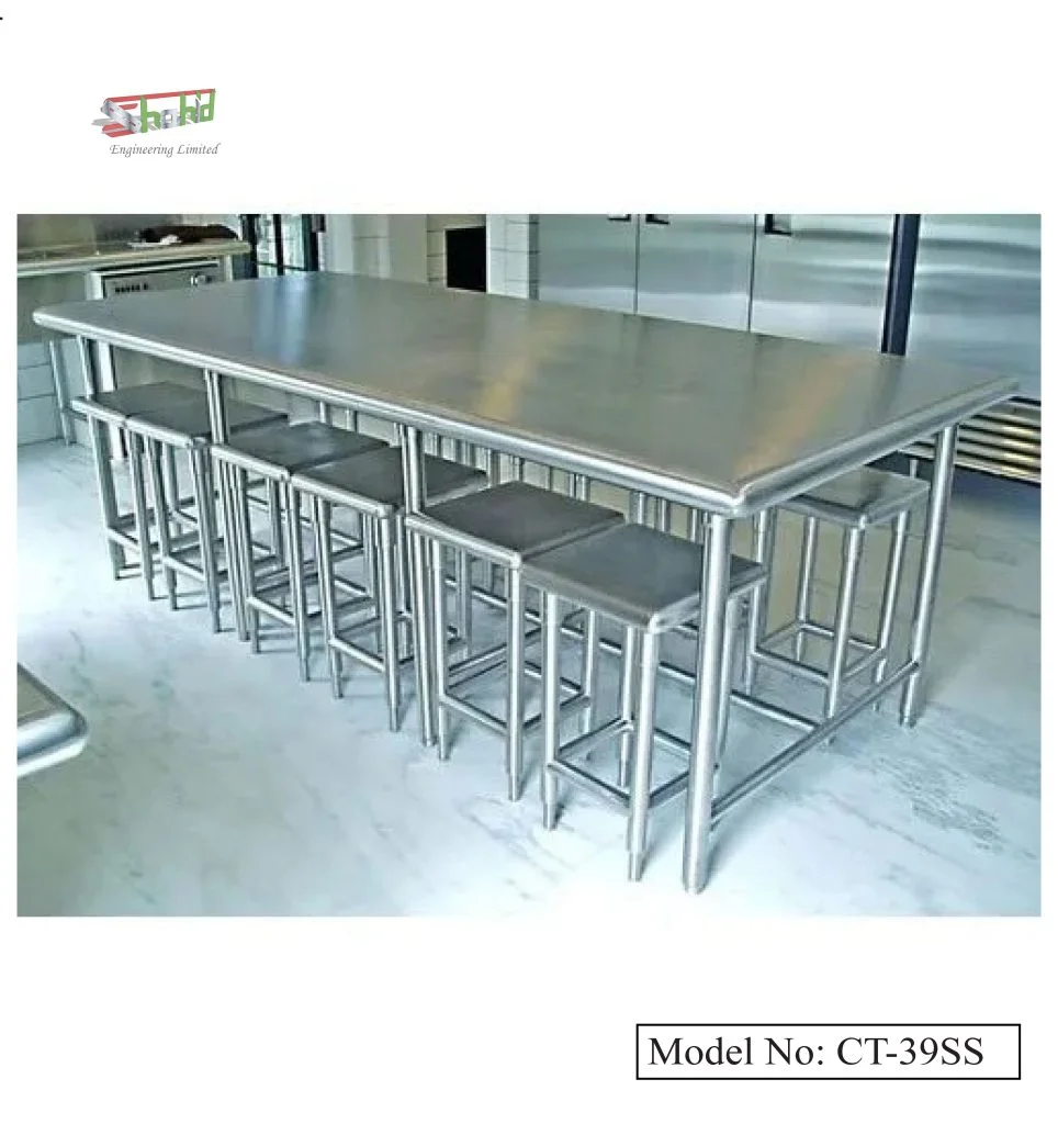 Silver Steel Canteen Table