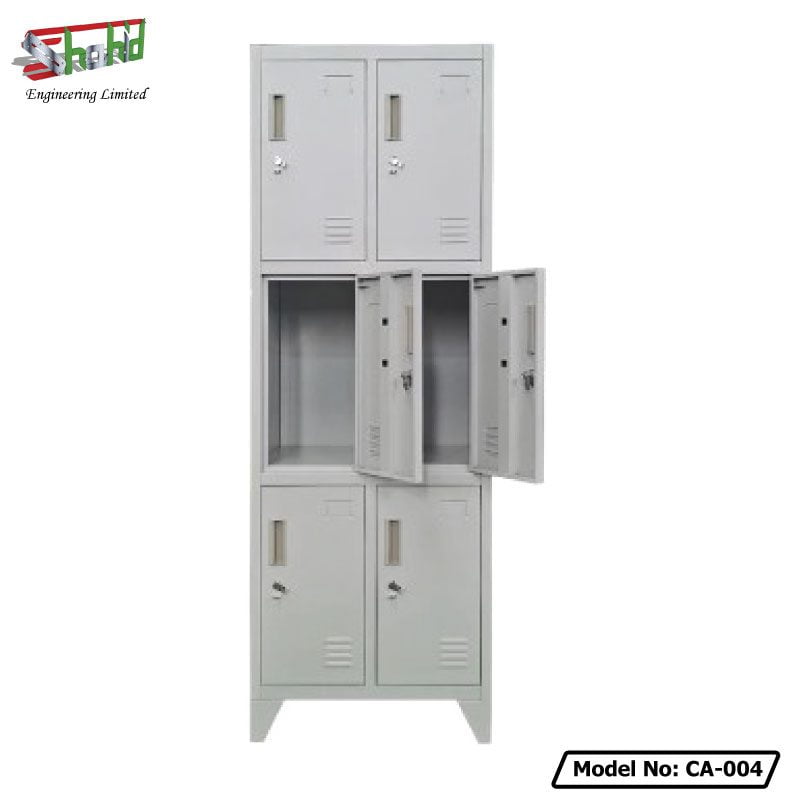 6-Door Metal Commercial Lockers - Efficient Storage Solution