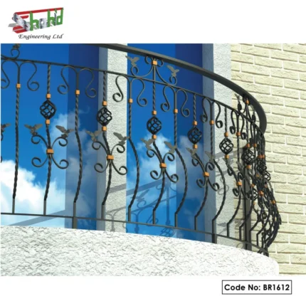 Stylish black iron railing