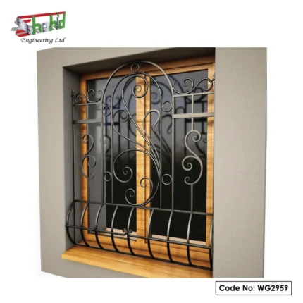 Heavy-Duty Black MS Window Grill for Premium Homes