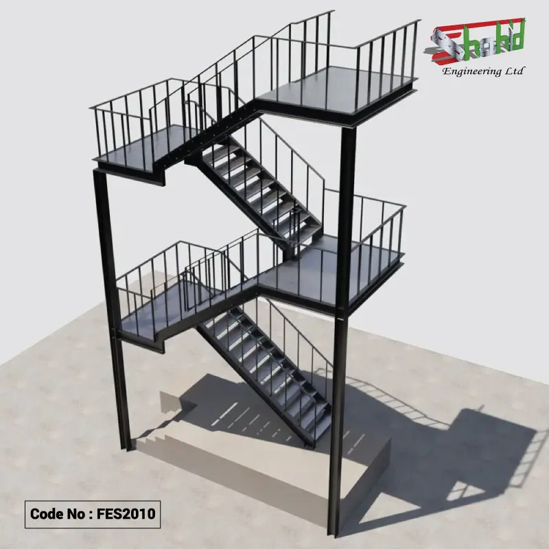 Exict-Stair-01 Safe & Secure Fire Escape Emergency Exit Stair | FES2010 - Image 1